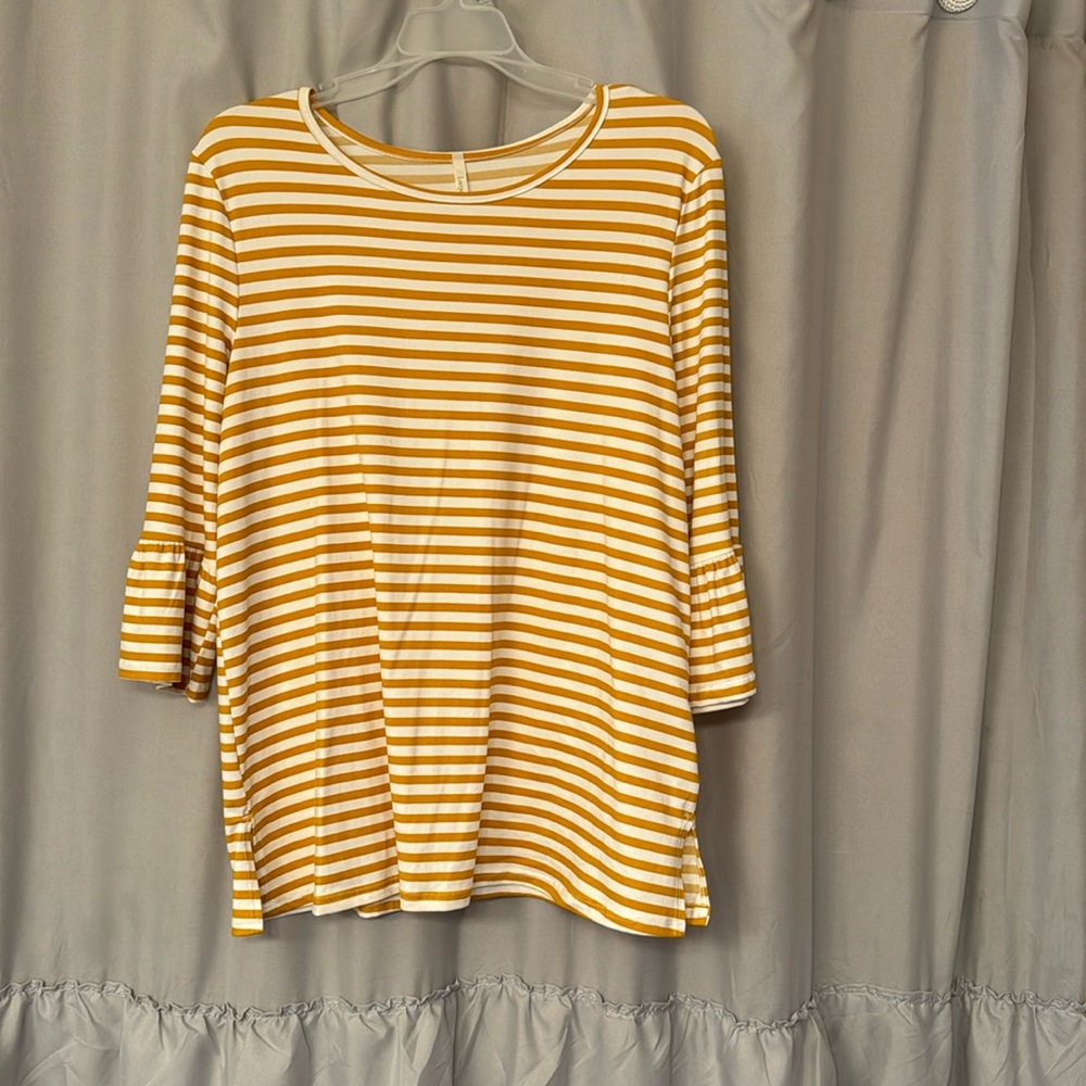 Gold striped blouse for women